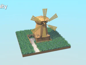 low-poly windmill 3D Model