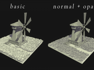 low-poly windmill Modèle 3D