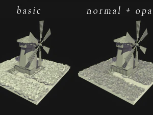 low-poly windmill 3D Model