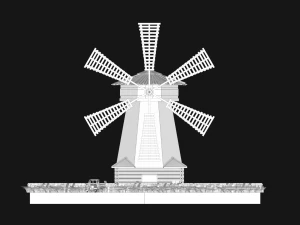 low-poly windmill 3D Model