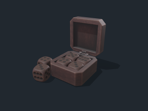 Wooden dice box 3D Model