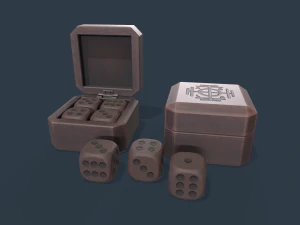 Wooden dice box 3D Model