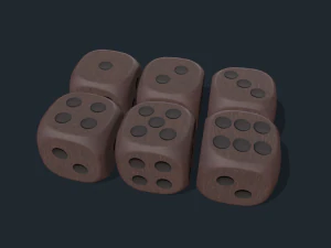 Wooden dice box 3D Model