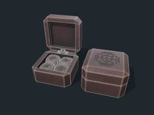Wooden dice box 3D Model