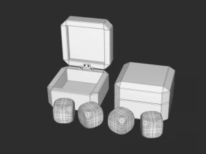Wooden dice box 3D Model