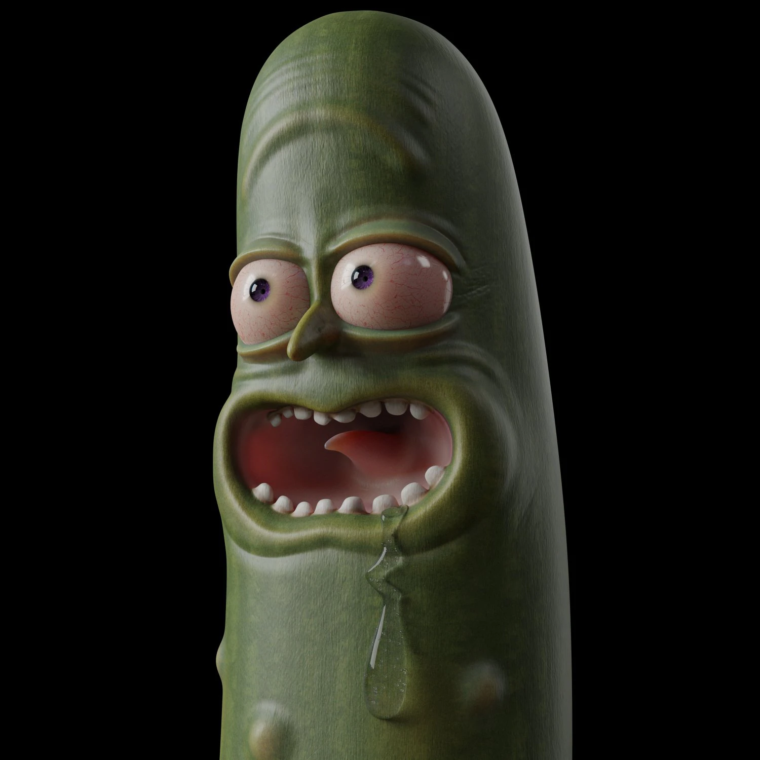 pickle rick - pbr 3D Print Model .c4d .max .obj .3ds .fbx .stl .blend