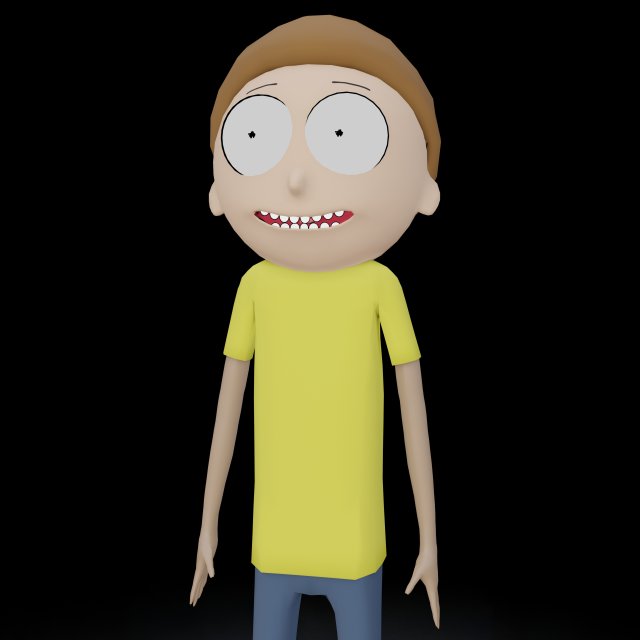 morty rigged low poly pbr 3D Model .c4d .max .obj .3ds .fbx .stl .blend 