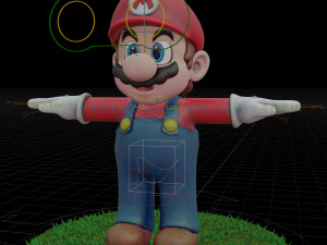 mario bros rigged low-poly Model 3D