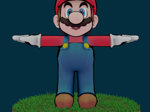mario bros rigged low-poly Model 3D