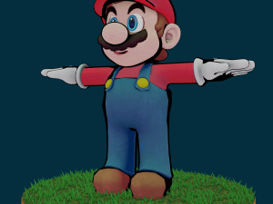 mario bros rigged low-poly Model 3D