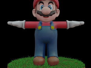 mario bros rigged low-poly Model 3D