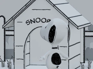 snoopy classic rigged low-poly 3D Model