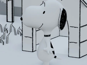 snoopy classic rigged low-poly 3D Model