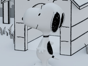 snoopy classic rigged low-poly 3D 模型