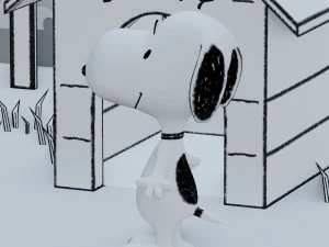 snoopy classic rigged low-poly 3D Model
