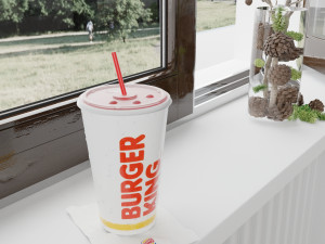 burger king photorealistic pbr cup low-poly 3D Model