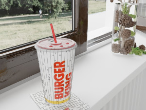 burger king photorealistic pbr cup low-poly 3D Model