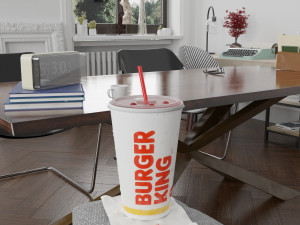 burger king photorealistic pbr cup low-poly 3D Model