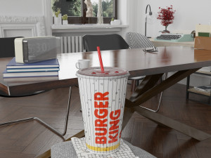burger king photorealistic pbr cup low-poly 3D Model