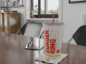 burger king photorealistic pbr cup low-poly 3D Model
