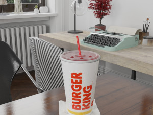burger king photorealistic pbr cup low-poly 3D Model