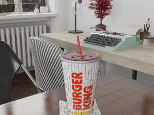 burger king photorealistic pbr cup low-poly 3D Model