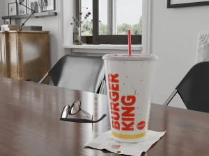 burger king photorealistic pbr cup low-poly 3D Model