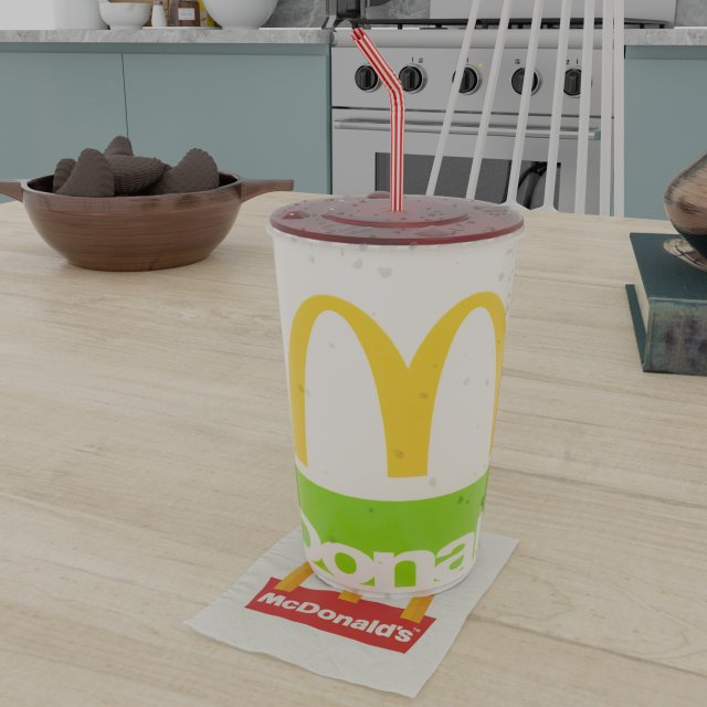 mcdonalds photorealistic pbr cup low-poly Modelo 3D .c4d .max .obj .3ds .fbx .stl .blend 
