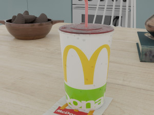 mcdonalds photorealistic pbr cup low-poly 3D मॉडल