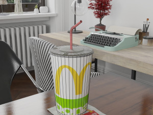 mcdonalds photorealistic pbr cup low-poly Modelo 3D