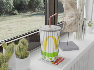 mcdonalds photorealistic pbr cup low-poly Modelo 3D
