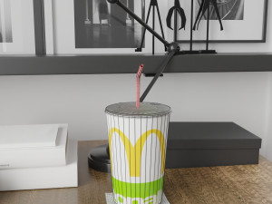 mcdonalds photorealistic pbr cup low-poly Modelo 3D
