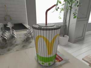 mcdonalds photorealistic pbr cup low-poly Modelo 3D