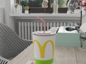 mcdonalds photorealistic pbr cup low-poly Modelo 3D