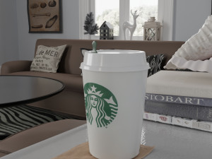 starbucks photorealistic pbr cup low-poly 3D Модель