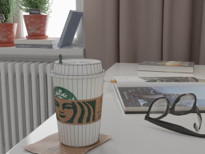 starbucks photorealistic pbr cup low-poly 3D Модель