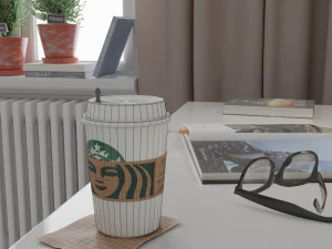 starbucks photorealistic pbr cup low-poly 3D Model