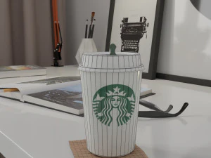 starbucks photorealistic pbr cup low-poly 3D Model