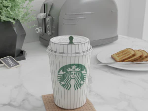 starbucks photorealistic pbr cup low-poly 3D Model