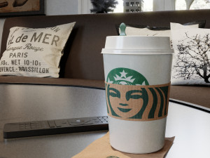 starbucks photorealistic pbr cup low-poly 3D Модель