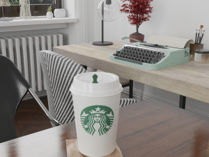 starbucks photorealistic pbr cup low-poly 3D Модель