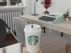 starbucks photorealistic pbr cup low-poly 3D Model