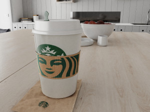 starbucks photorealistic pbr cup low-poly 3D Модель