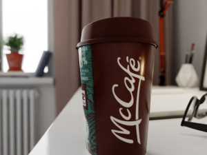 mccafe cup photorealistic pbr low-poly 3D मॉडल