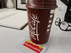 mccafe cup photorealistic pbr low-poly Modelo 3D