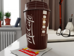 mccafe cup photorealistic pbr low-poly Modelo 3D