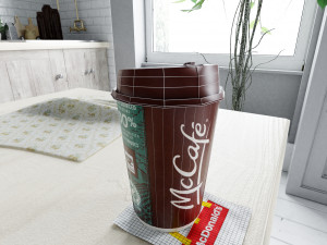 mccafe cup photorealistic pbr low-poly Modelo 3D