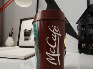 mccafe cup photorealistic pbr low-poly Modelo 3D