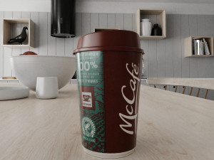 mccafe cup photorealistic pbr low-poly Modelo 3D