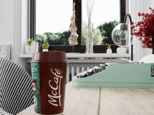 mccafe cup photorealistic pbr low-poly Modelo 3D
